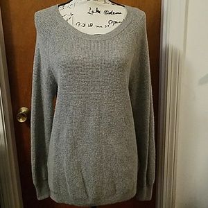 Madewell Gray High Low Chronicle Texture Sweater